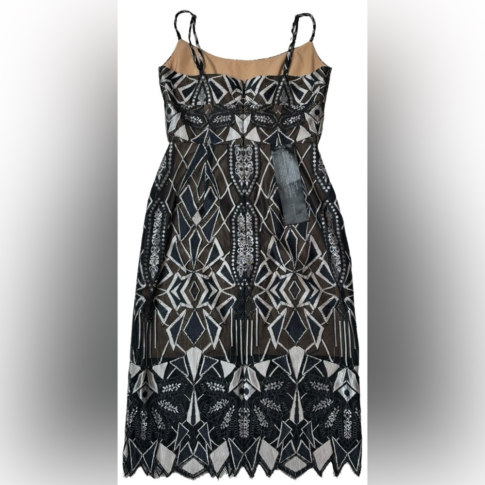 NWT BCBGMAXAZRIA Alese Floral Geometric Pattern Midi Dress - Picture 5 of 10